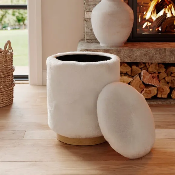 Supersoft Faux Fur Storage Footstool 2