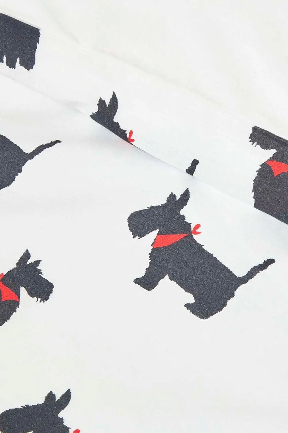Homescapes Scottie Dog Digitally Printed Cotton Duvet Cover Set in White 2