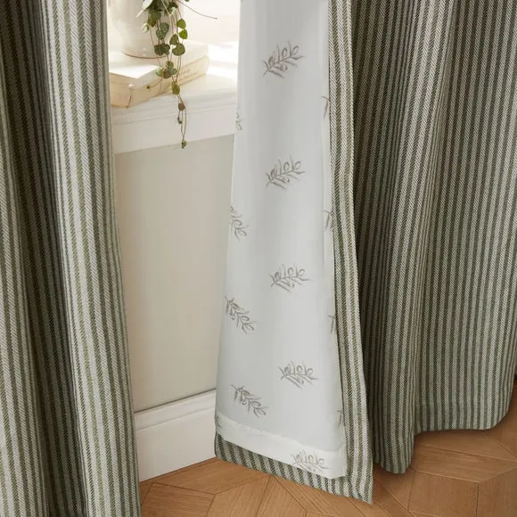 Churchgate Herringbone Stripe Eyelet Curtains 5