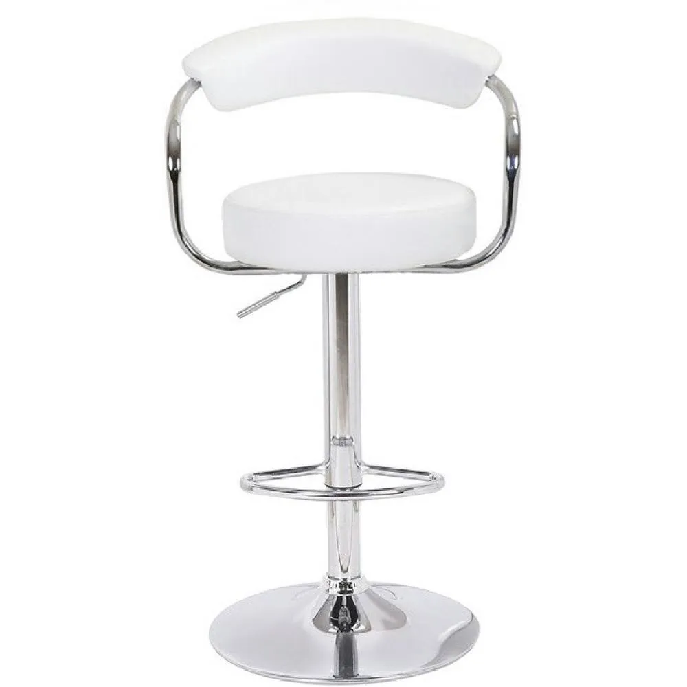 netfurniture Berty Breakfast Bar Stool White Cushioned Padded Seat & Backrest 4