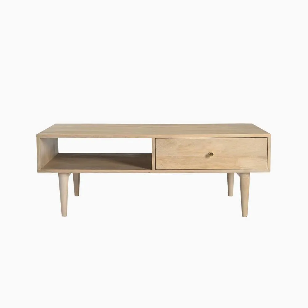 FurnitureboxUK Everest Rectangle White Oak Wood Storage Coffee Table in Light Brown 3