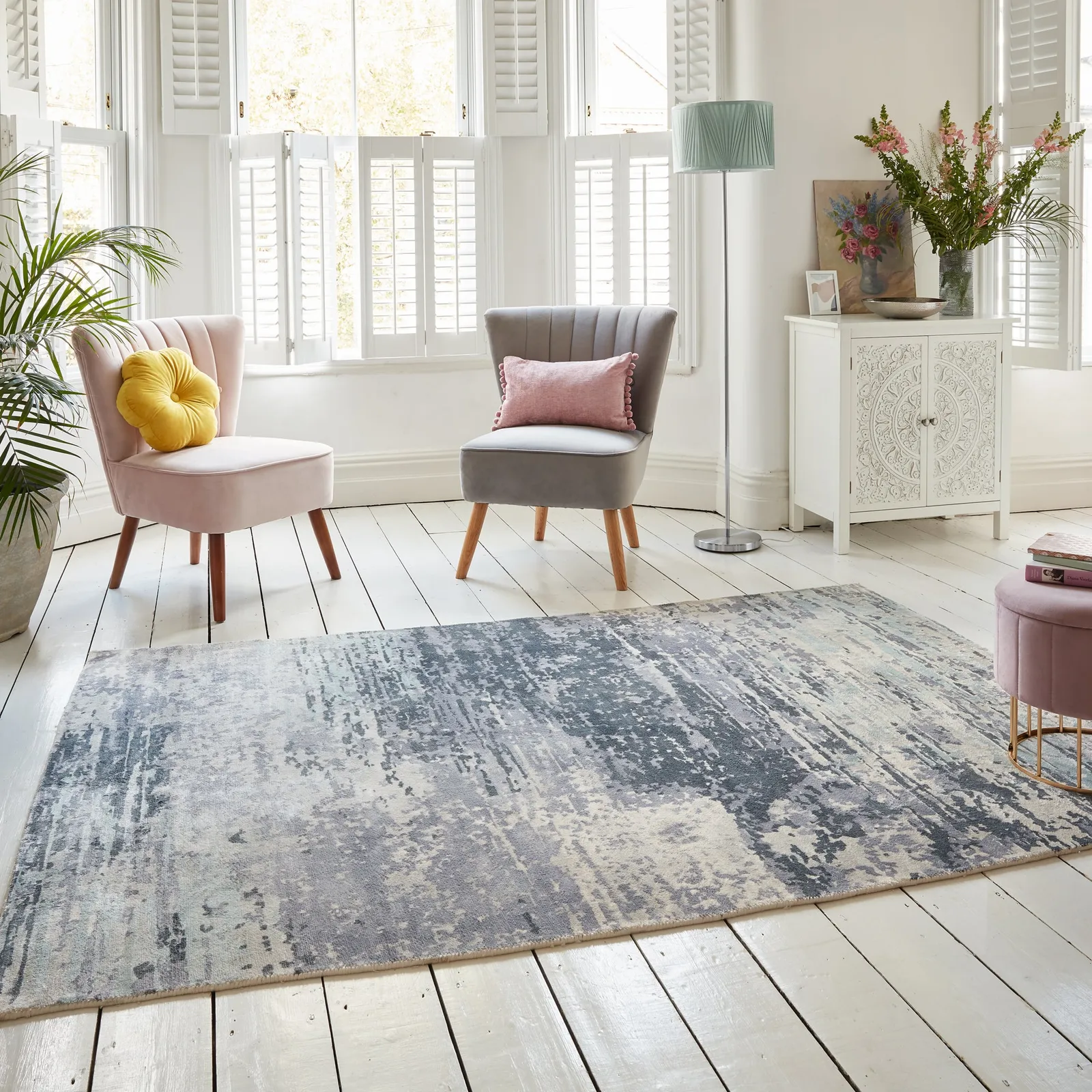 Karinna Abstract Rug Grey and Green