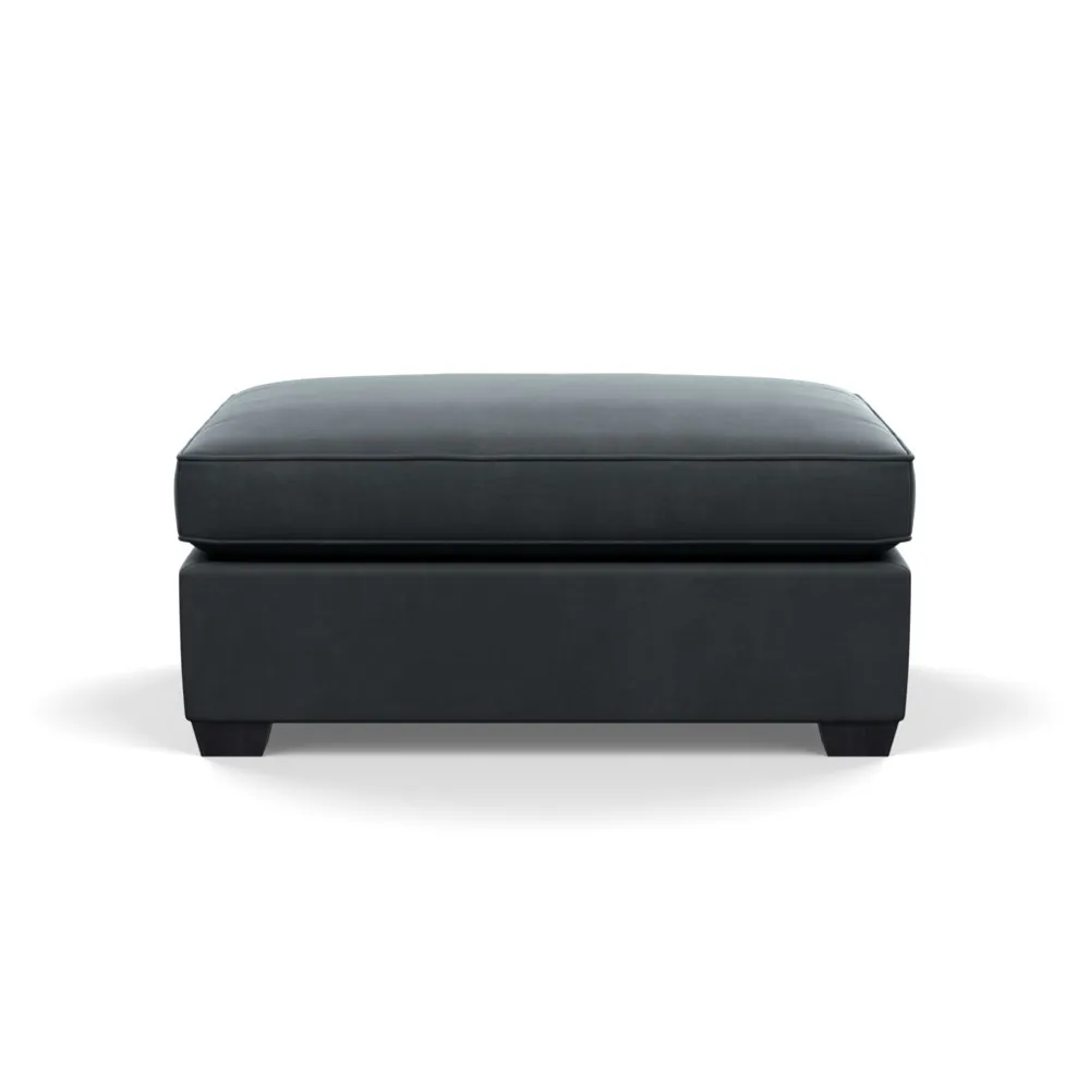 Heal's Torino Footstool Smart Velvet Grey Black Feet