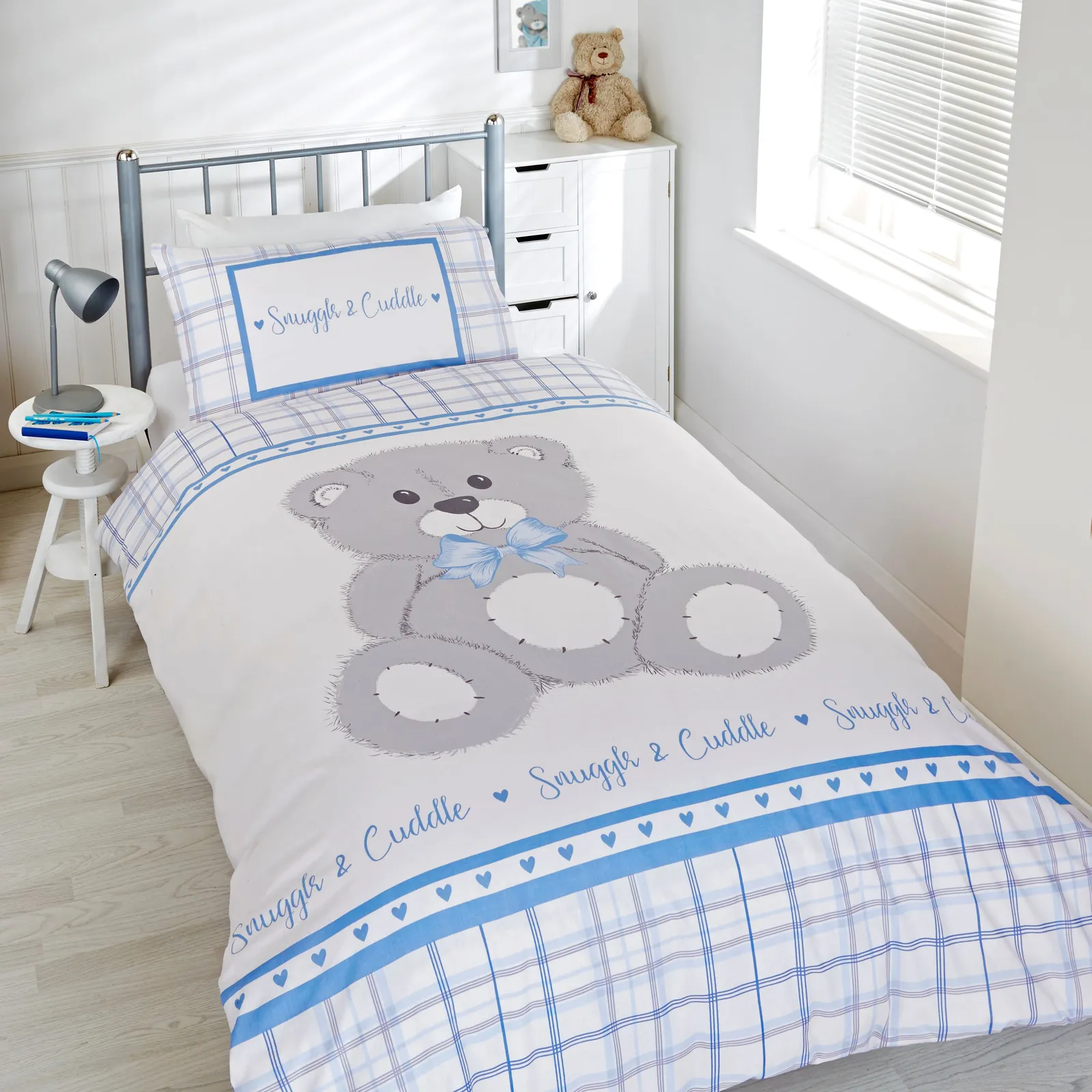 Rapport Home Snuggle & Cuddle Polycotton Duvet Cover Set With Pillowcase in Blue 1
