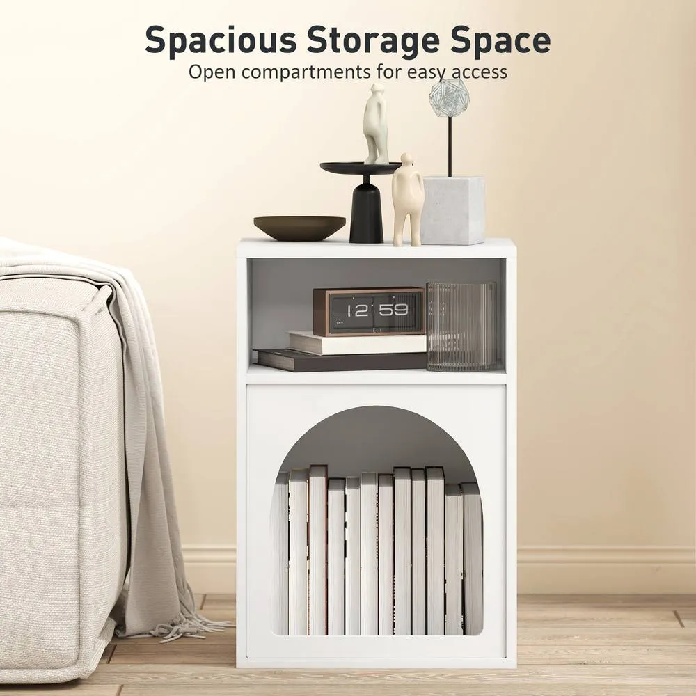 HOMCOM Bedside Table, Modern Bedside Cabinet for Bedroom, White 6