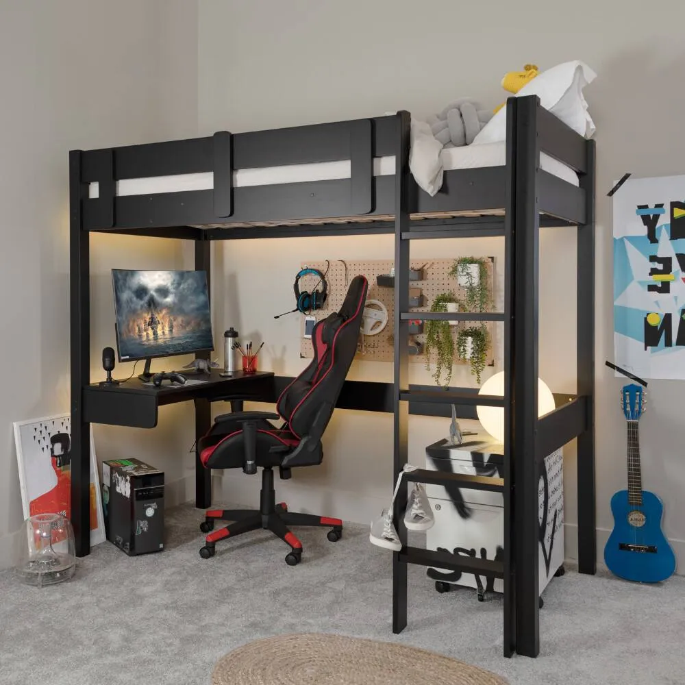 Nöa and Nani Storm Gaming Station High Sleeper Cabin Bed in Black 5