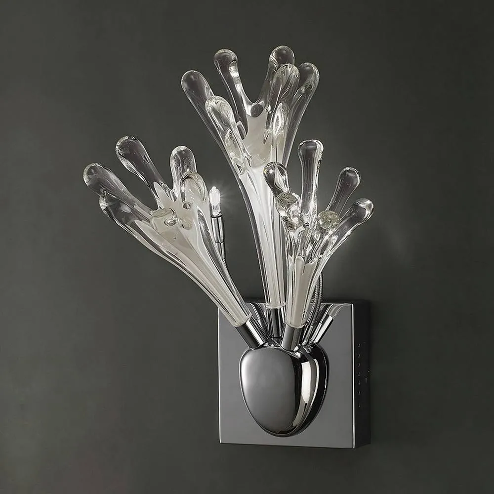 Netlighting Love Wall Lamp 3 Light G4 Chrome White Glass NOT LED CFL Compatible in Grey 2
