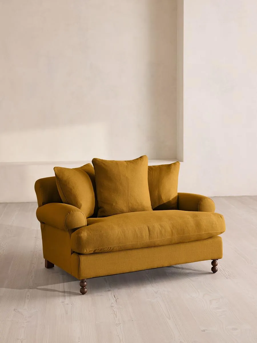 Audrey Loveseat, Linen, Turmeric
