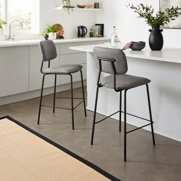 Barker Counter Height Barstool, Faux Leather 2