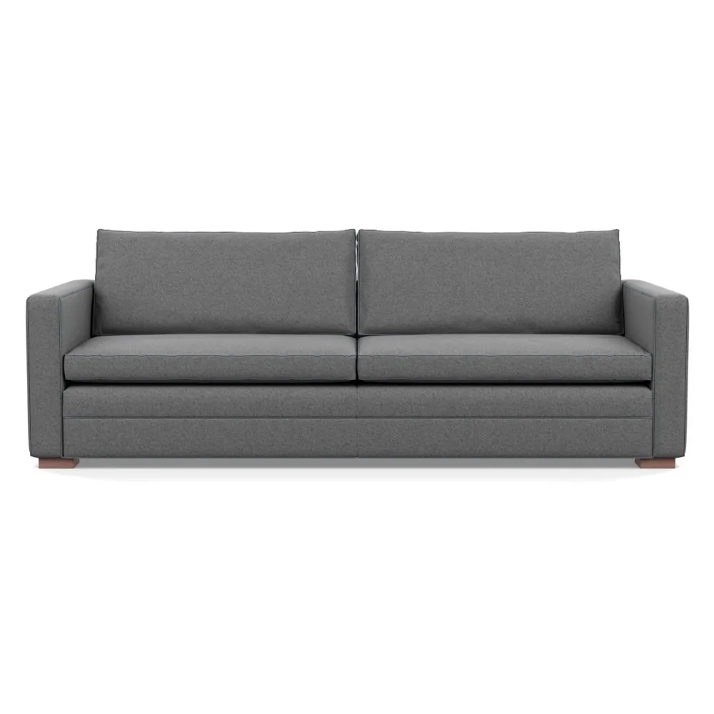 Heal's Palermo 5 Seater Sofa St Moritz Wool Light Grey 157 Walnut Feet 1