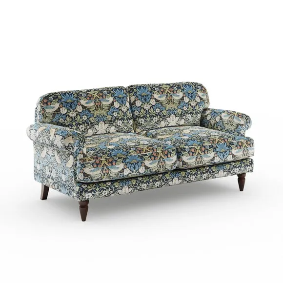 Jolene William Morris Strawberry Thief Print Velvet 3 Seater Sofa 6