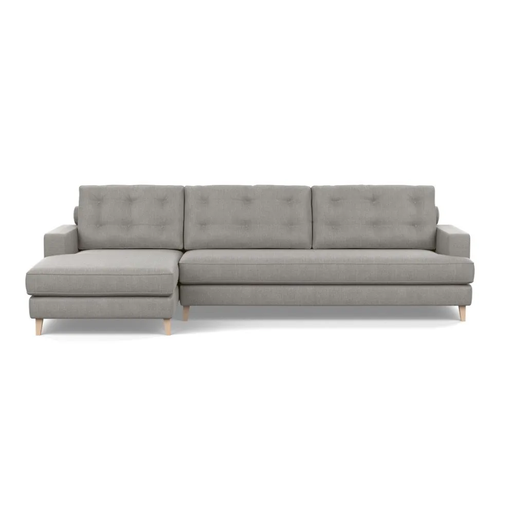 Heal's Mistral Left Hand Facing Corner Sofa Texture Pale Grey Natural Feet