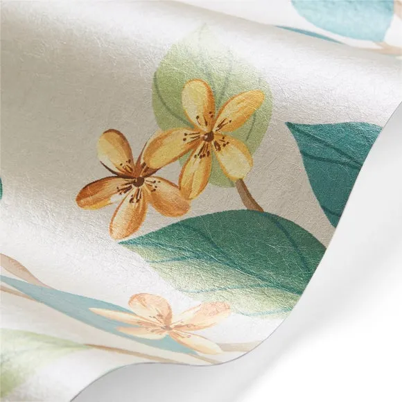Cranberry and Laine Chinoiserie Floral Wall Mural 2