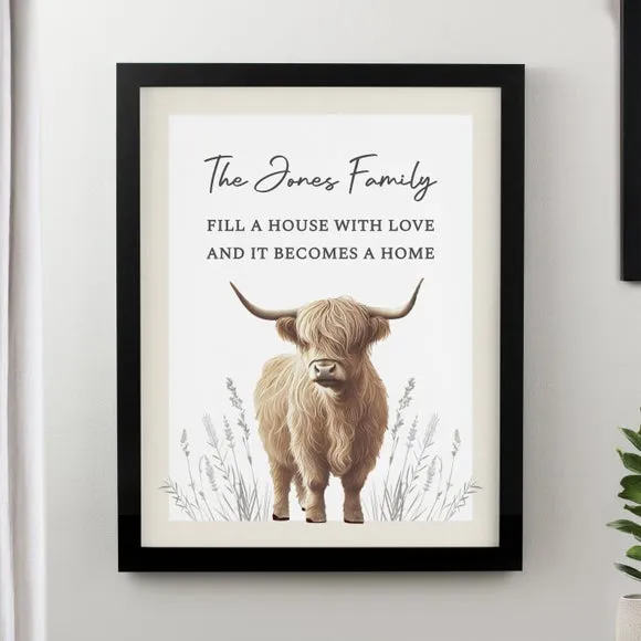 Personalised Highland Cow Poster Frame 2