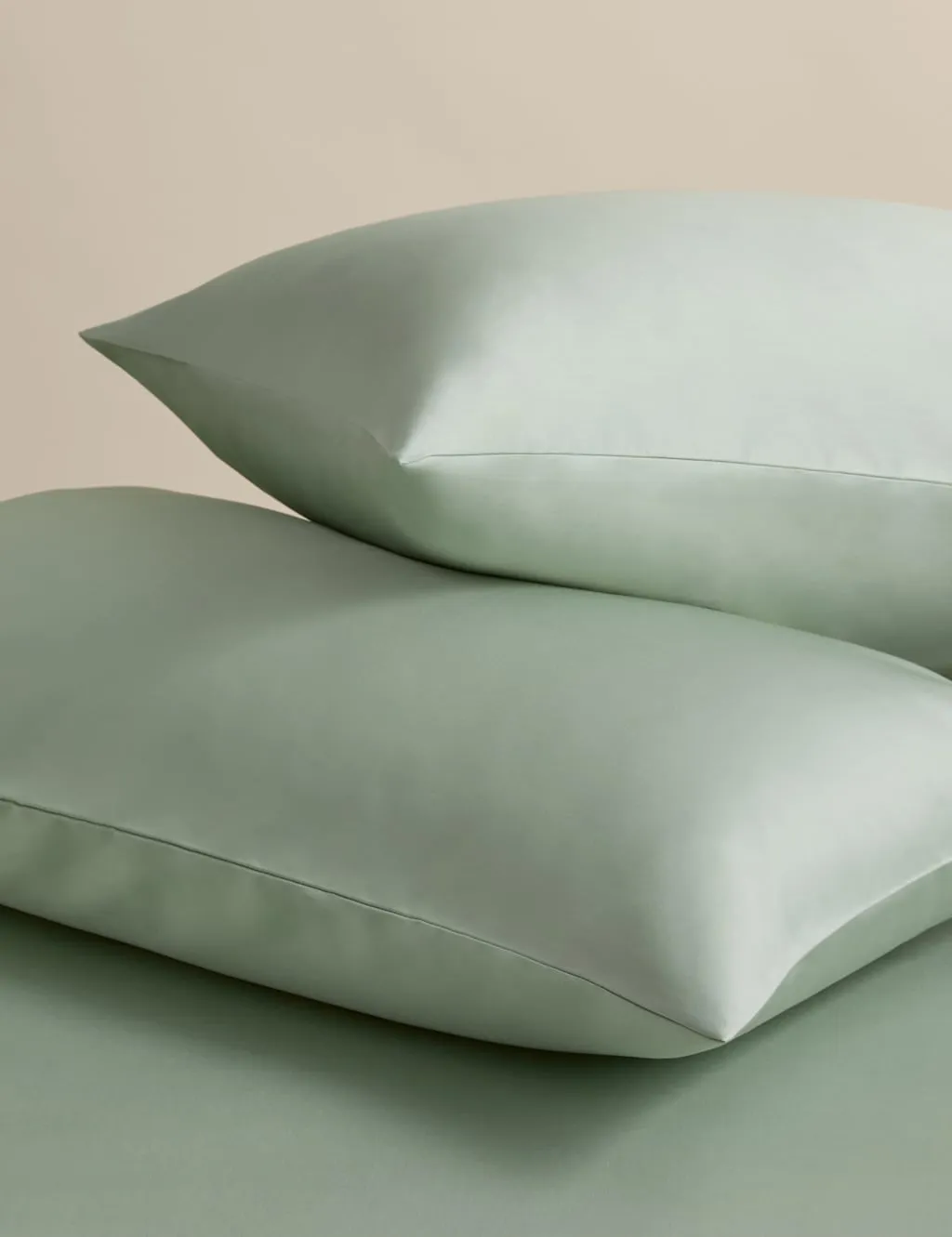 M&S 2 Pack Egyptian Cotton Sateen Pillowcases Sage