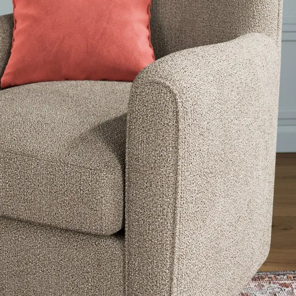 Estelle Multi Yarn Boucle High Back Winged Armchair 3