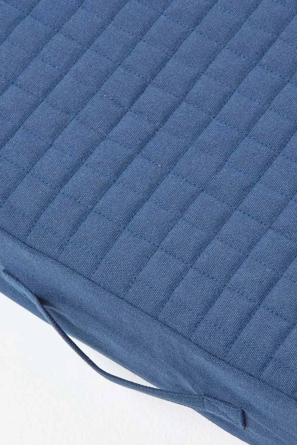 Homescapes Quilted Cotton 3 Seater Orthopaedic Booster Cushion Cover in Navy 6