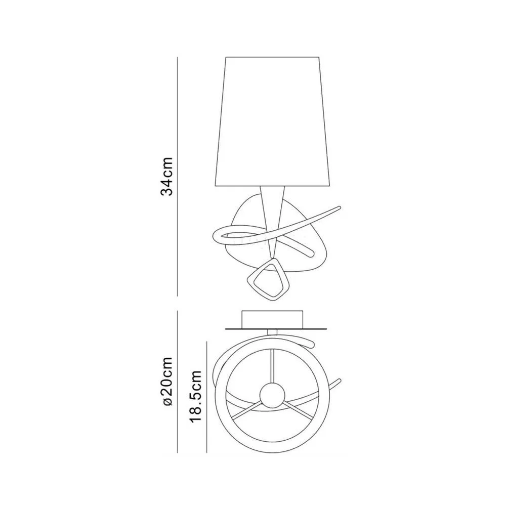 Netlighting Mara Wall Lamp Switched E14 Chrome Ivory White Shade in Grey 2