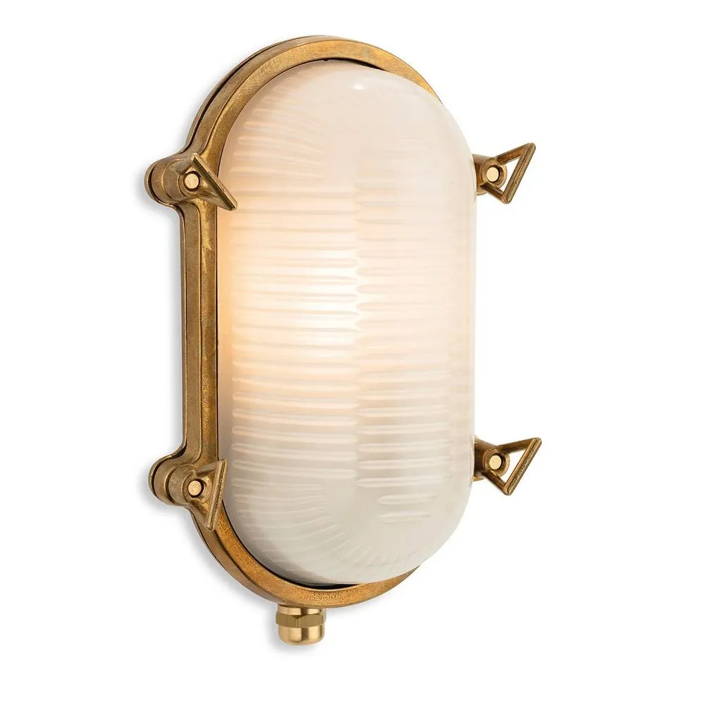 Netlighting Nautic Bulkhead Brass with Frosted Glass IP64 in Gold