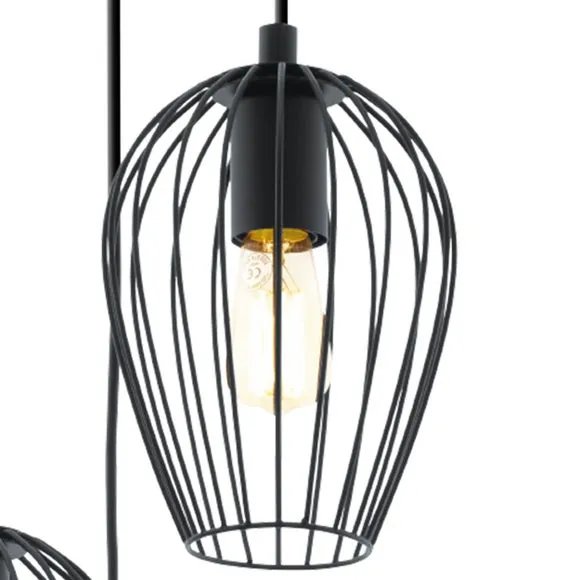 EGLO Newtown Vintage Caged 3 Light Cluster Ceiling Light