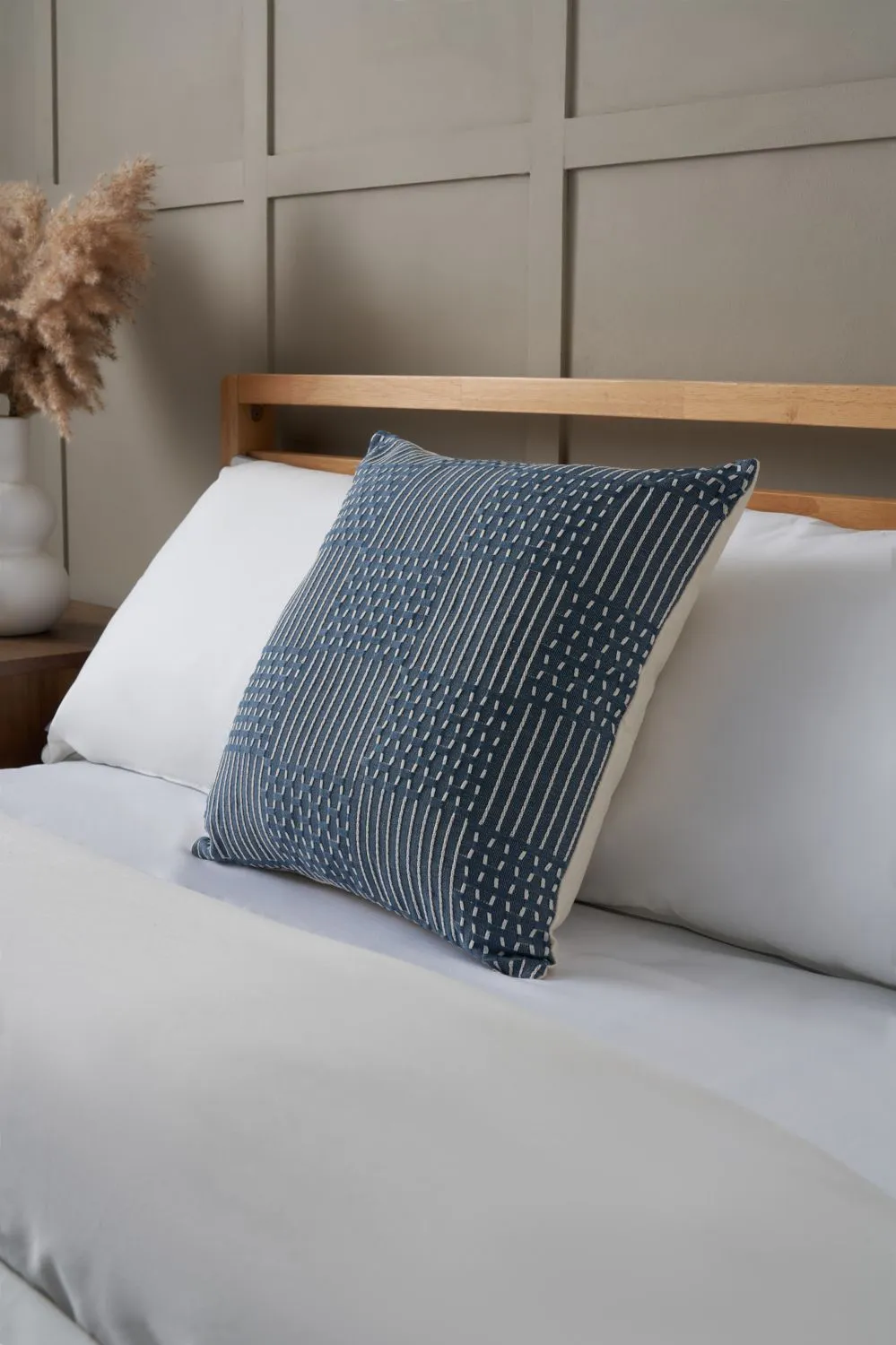 BHS Cross Check Cushion in Blue 1