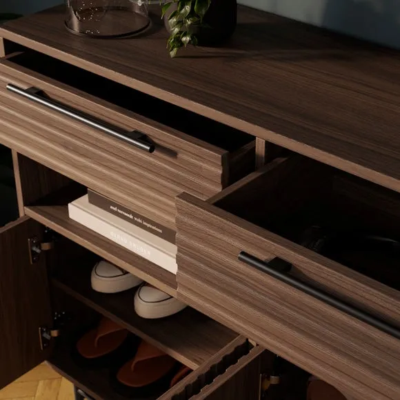Bryant Hallway Console Table with Shoe Storage, Mango Wood Effect 3