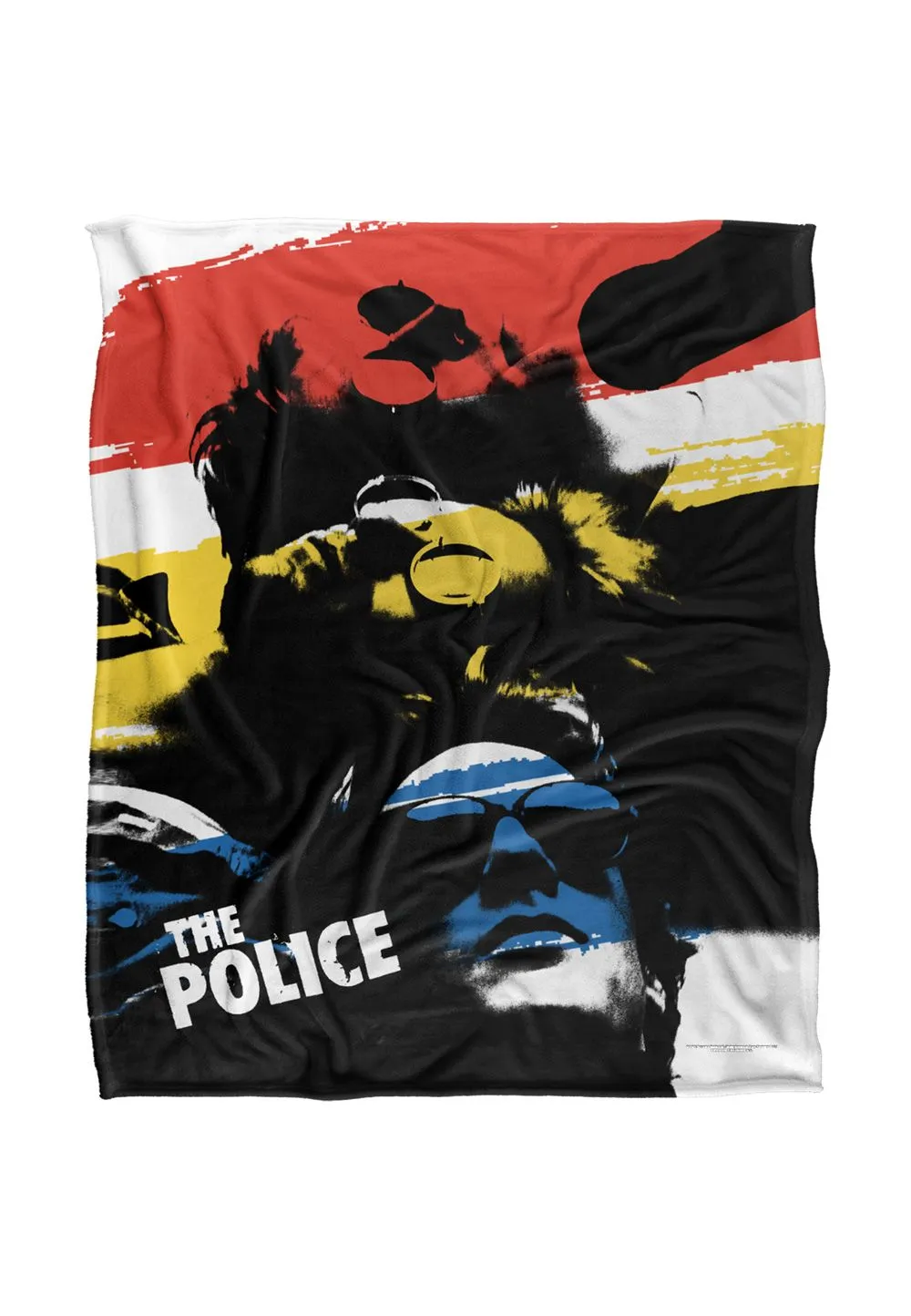 The Police Stripes & Heads Silky Touch Super Soft Throw Blanket 152 X 127 cm in White