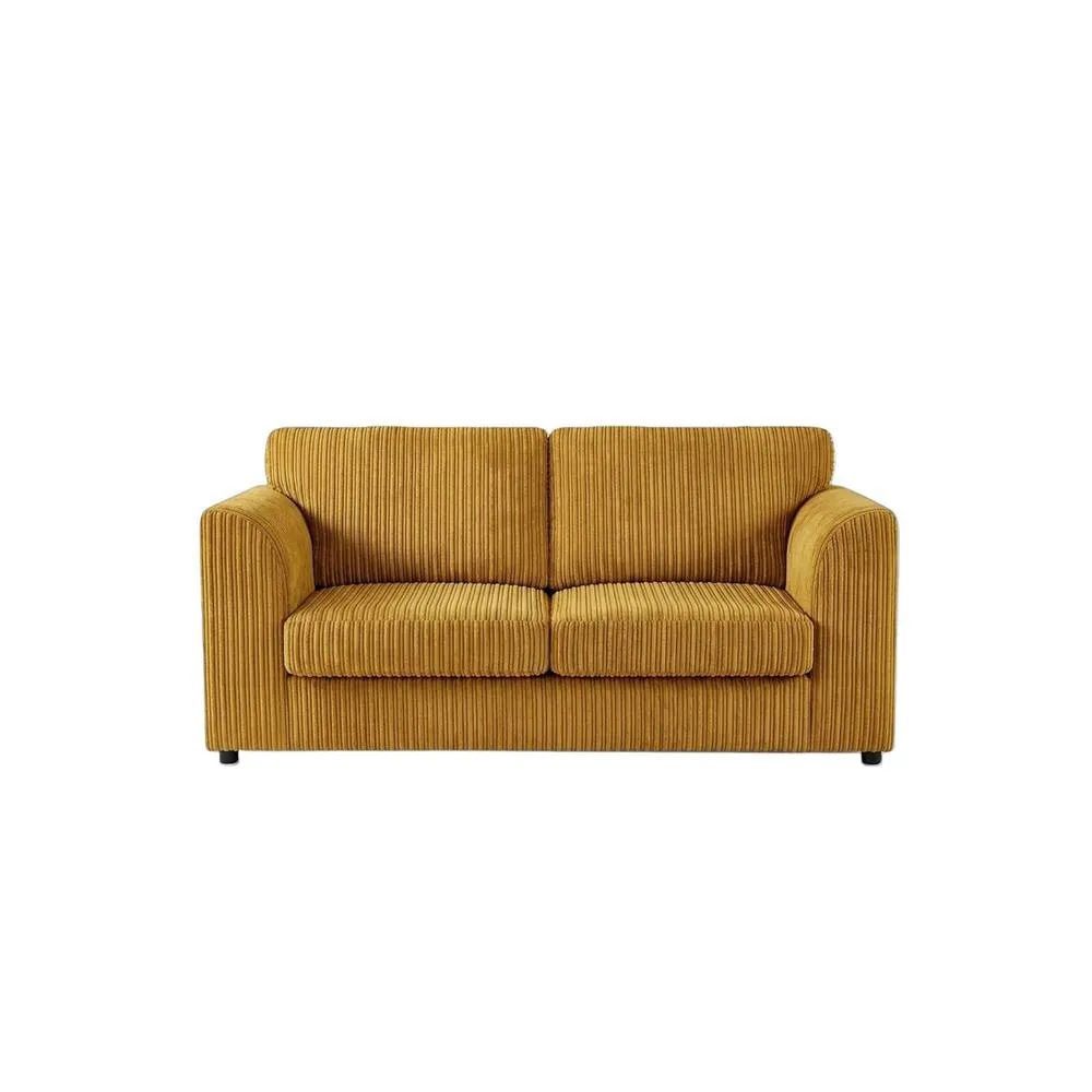 Bliss Furniture Jumbo Cord High Back 2 Seater Sofa in Mustard