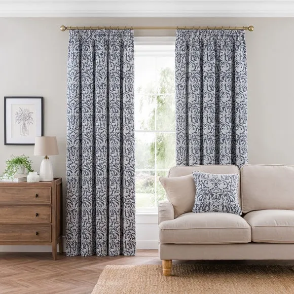 Alora Chenille Thermal Pencil Pleat Curtains 2