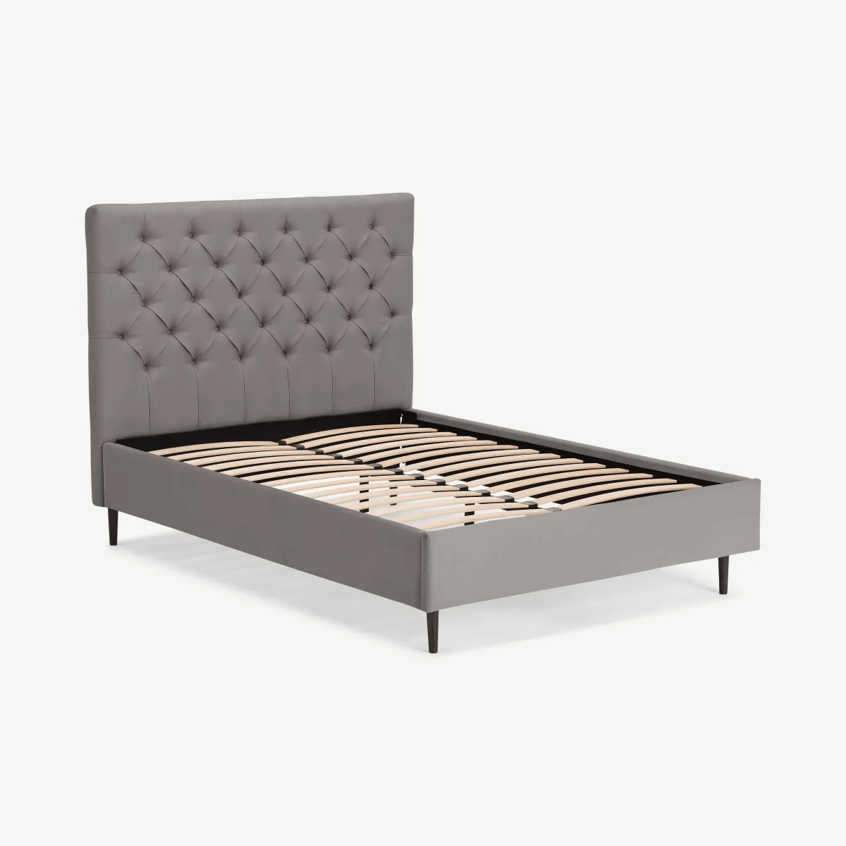 Skye King Size Bed, Owl Grey Weave & Black Legs