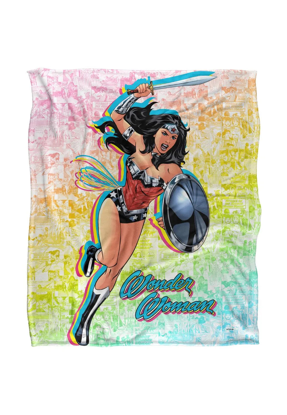 Wonder Woman Comic Character Silky Touch Super Soft Throw Blanket 152 X 127 cm in White