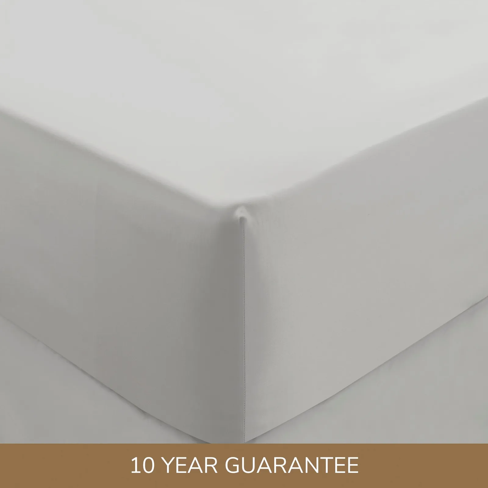 Dorma 300 Thread Count 100% Cotton Sateen Plain Fitted Sheet White