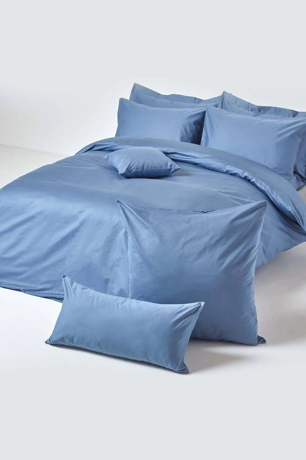 Homescapes Continental Egyptian Cotton Pillowcase 1000 TC, 60 x 60 cm in Blue 4