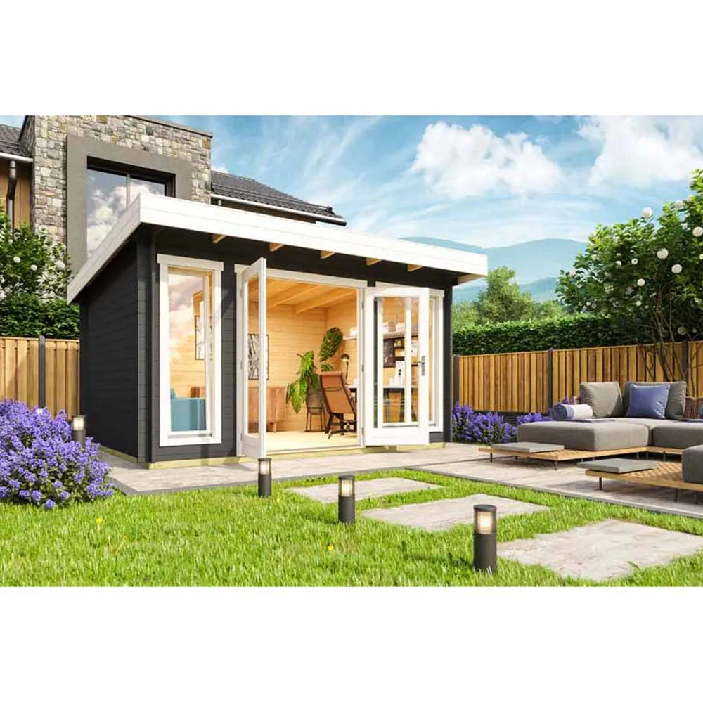 Lasita Maja Ltd Dorset 2-Log Cabin, Garden Room, Home Office - L430xW370xH239.4 cm in Brown 4