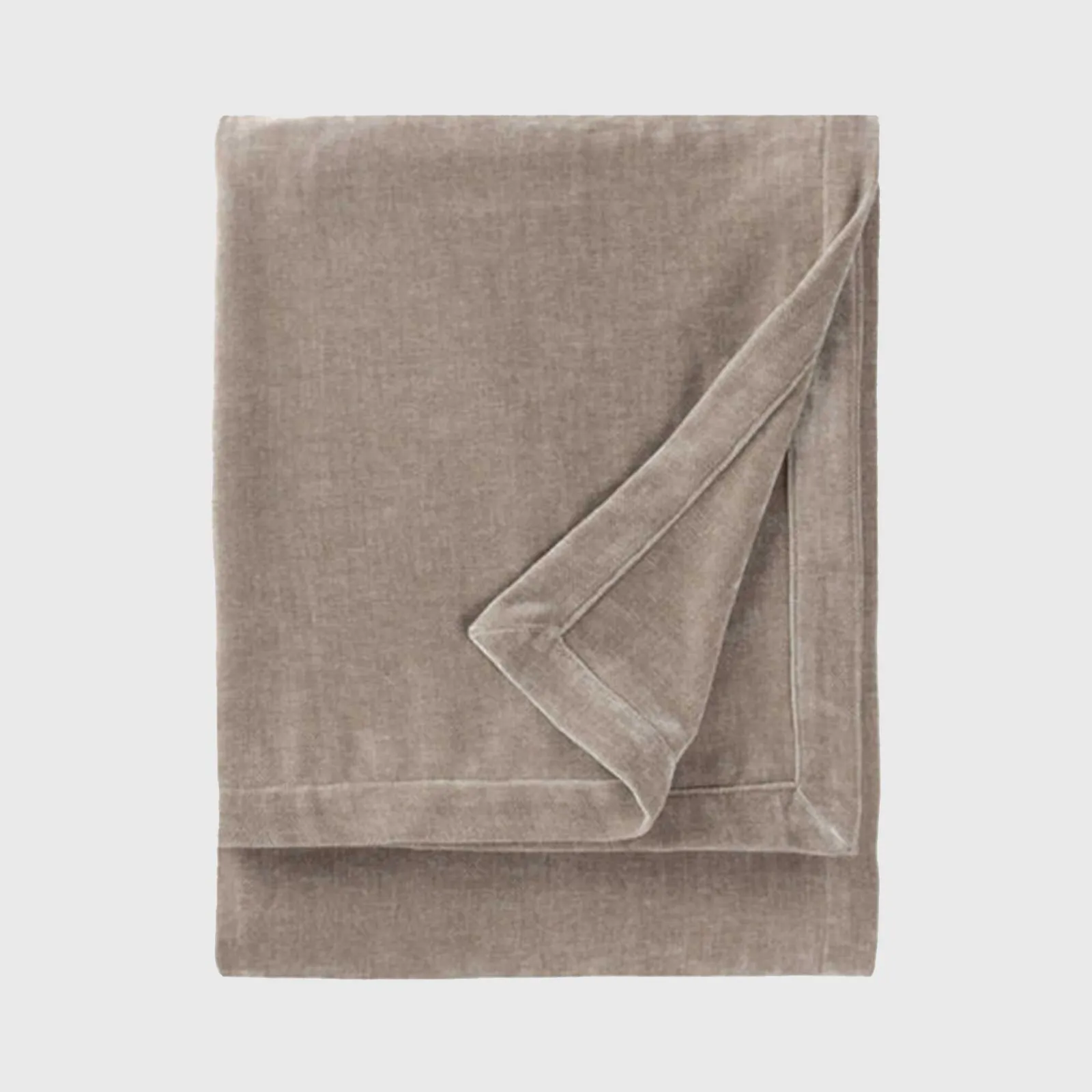 Heavy Chenille Greige Throw Blanket, Neutral Polyester | Barker & Stonehouse