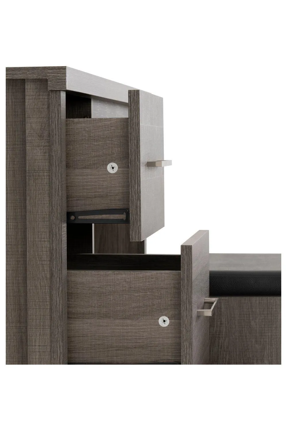 Seconique Lisbon 3 Piece Dressing Table Set with Mirror in Black 4