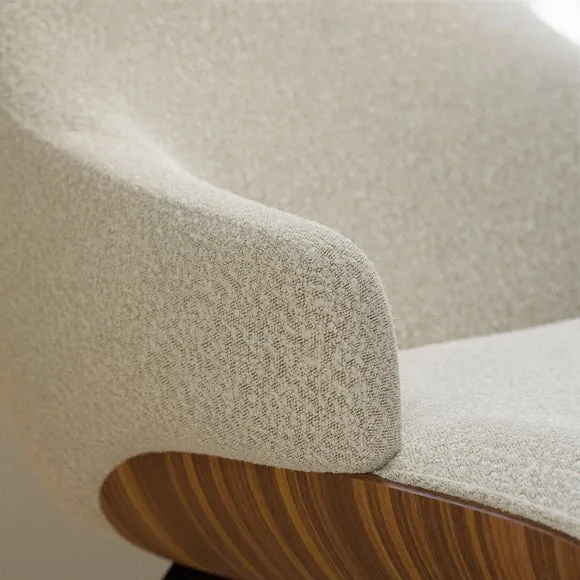 Astrid Tonal Boucle Bentwood Accent Chair 6