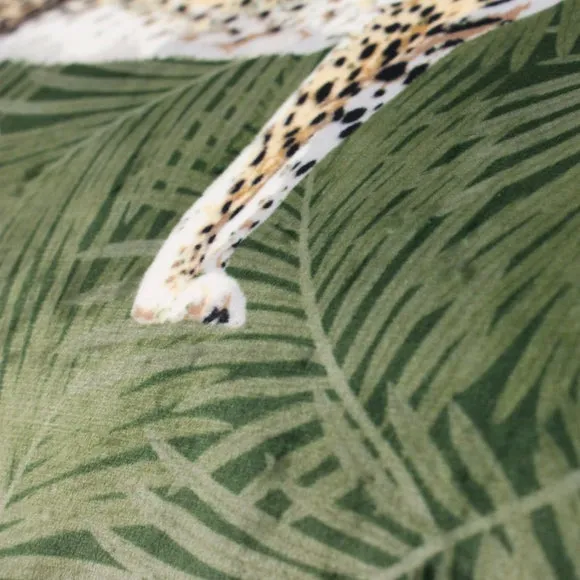 Paoletti Green Cheetah Botanical Cushion 2