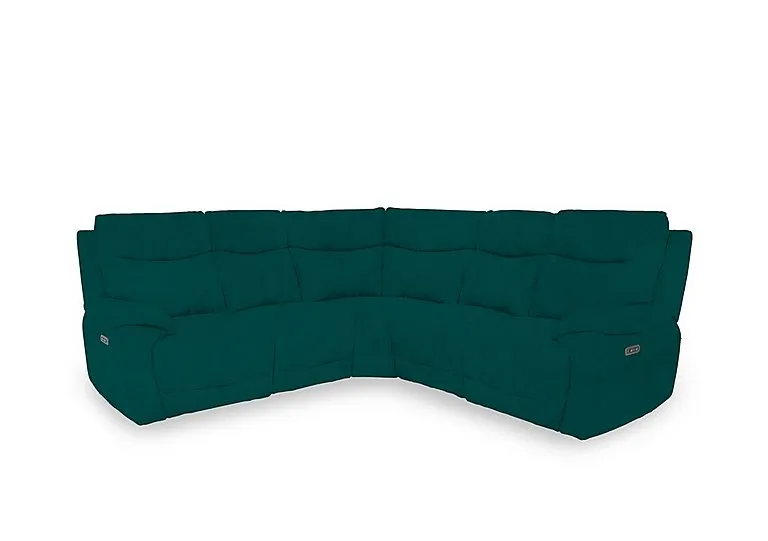 Sloane Fabric Large Power Recliner Corner Sofa with Power Headrests - Opulence Teal