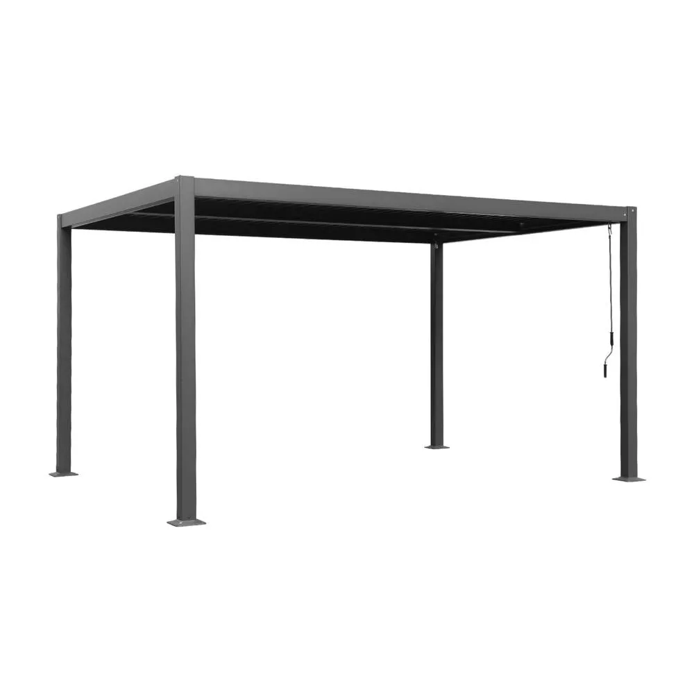 sweeek Louvered pergola 4 x 3m with a 4m blind in Dark Grey 6