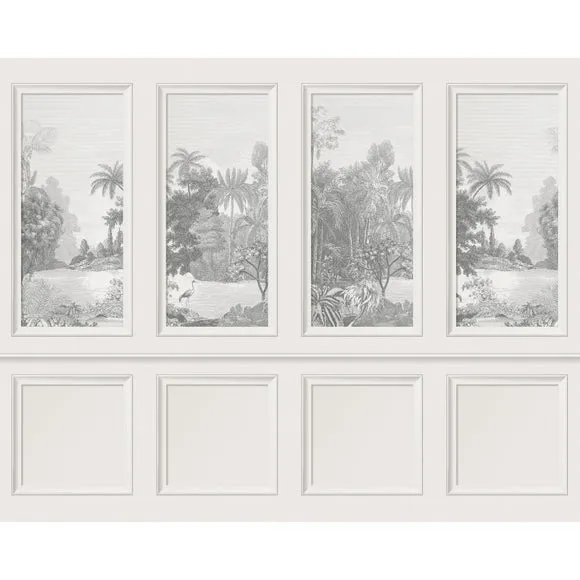 Vintage Tropical Panelled Wall Mural 2
