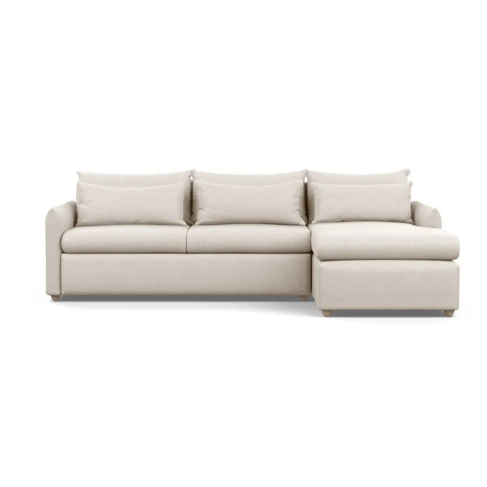 Heal's Pillow Large Right Hand Corner Chaise Texture Limestone Natural Feet