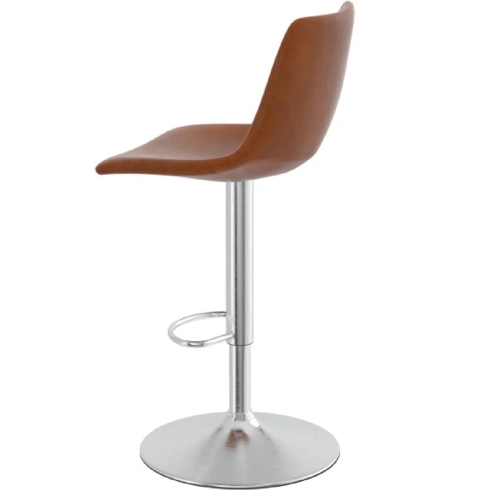 netfurniture Savo brushed chrome kitchen breakfast bar stools tan 6