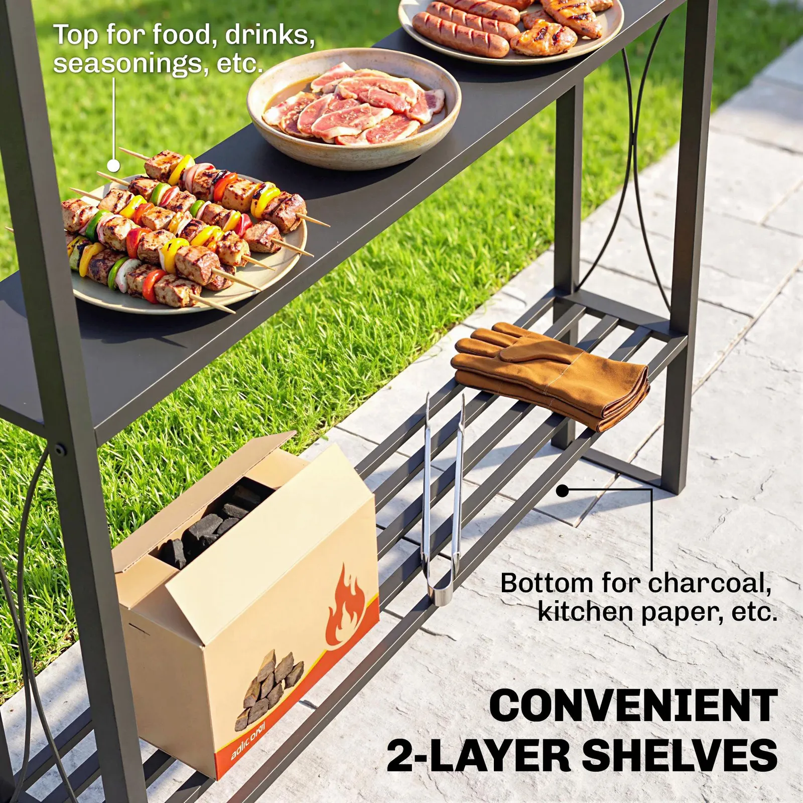 OUTSUNNY 2.5x1.5m BBQ Tent Canopy Patio Outdoor Awning Gazebo Sun Shelter in Brown 6