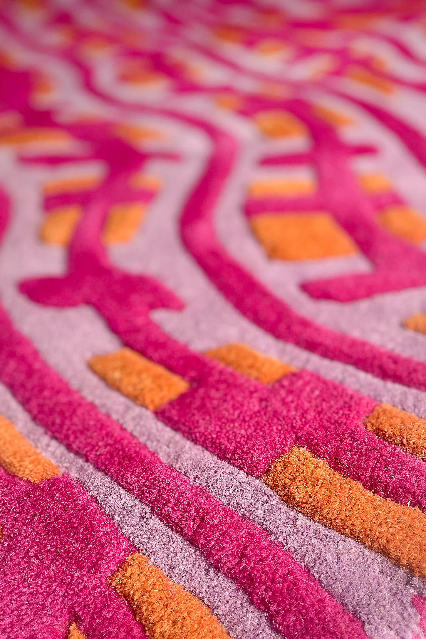 Wavey Casa Wavey Rug - Pink 140cm X 130cm 2
