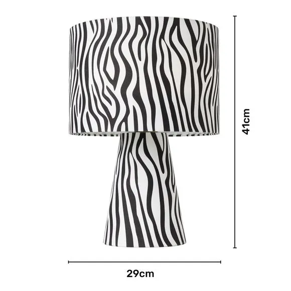 Kat Zebra Print Table Lamp 6