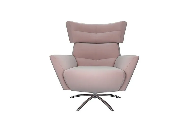 Hermione Jacob Fabric Armchair - Cotton Candy with Chrome Feet
