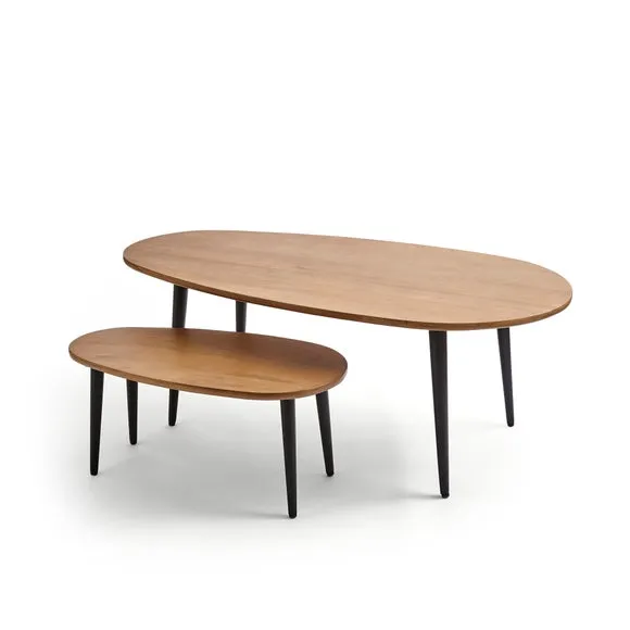 Grayson Coffee Nest of Tables, Light Mango Wood 5