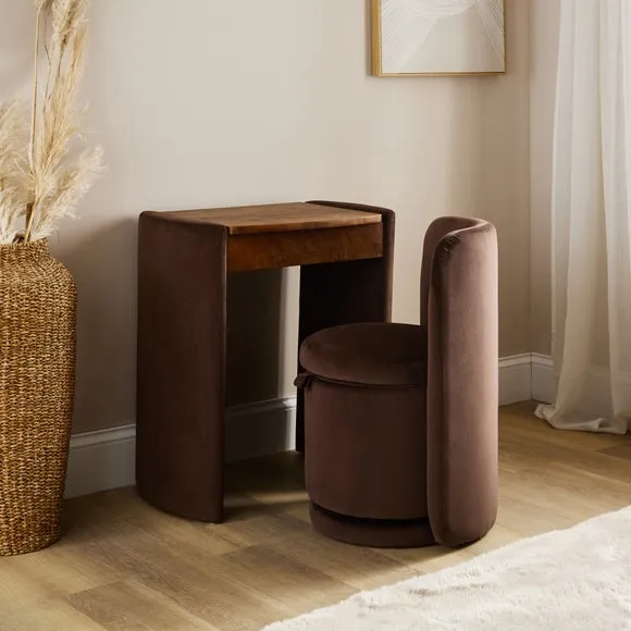 Frankie Compact Dressing Table Set with Mirror and Stool 3