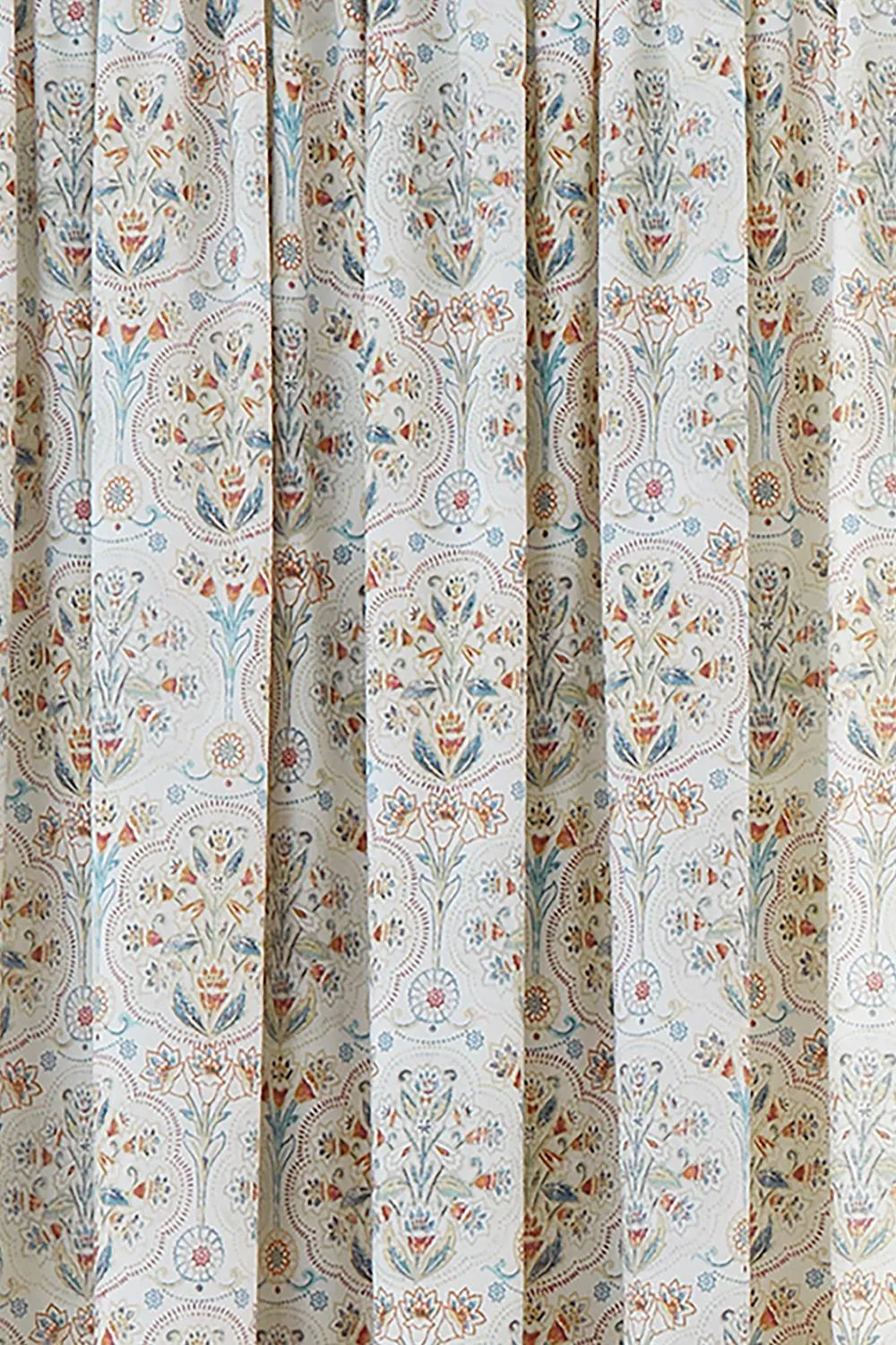 Dreams & Drapes 'Edena Decorative Floral' Lined Pencil Pleat Curtains in Natural 3